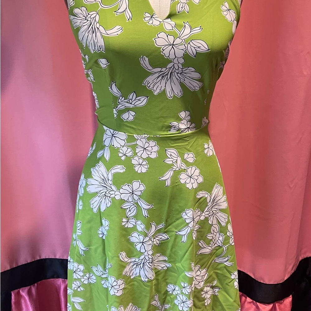 Aryeh Green Halter Sundress Midi